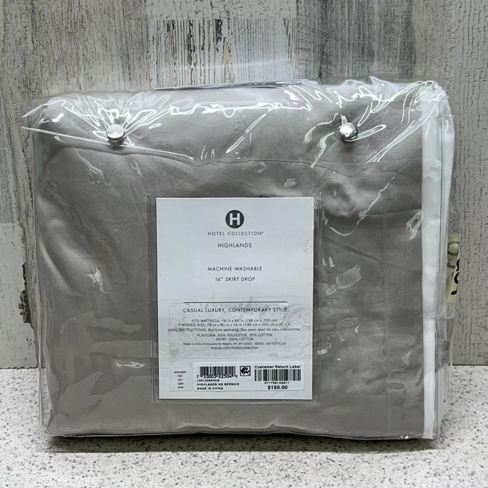 Hotel Collection from Macys King size bedskirt dark gray silky material newish
